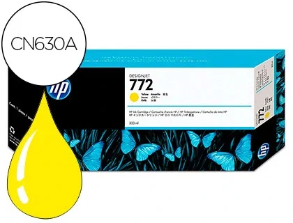 HP Cartucho de Tinta 772 Amarillo 300 ml CN630A para DesignJet Z5200/Z5400