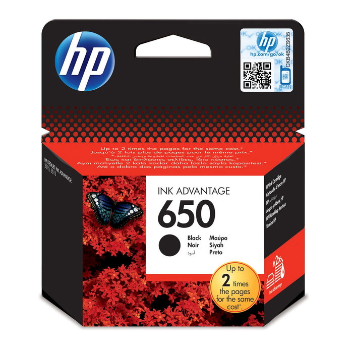 HP Cartucho de Tinta 650 Negro Original CZ101AE