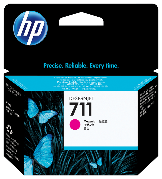 HP Cartucho de Tinta 711 Magenta 29 ml (CZ131A) de DesignJet T120/T520