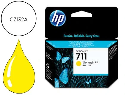 HP Cartucho de Tinta Amarillo Nº711 (CZ132A) de 29 ml para DesignJet HP Cartucho de Tinta Amarillo Nº711 (CZ132A) de 29 ml para DesignJet