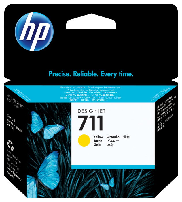 HP Cartucho de Tinta Amarillo Nº711 (CZ132A) de 29 ml para DesignJet HP Cartucho de Tinta Amarillo Nº711 (CZ132A) de 29 ml para DesignJet