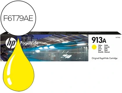 HP Cartucho de tinta amarillo 913A PageWide (F6T79AE) extremo rendimiento estándar