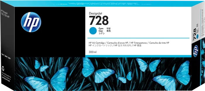 HP 728 Cartucho de Tinta Cian 300 ml (F9K17A) HP 728 Cartucho de Tinta Cian 300 ml (F9K17A)