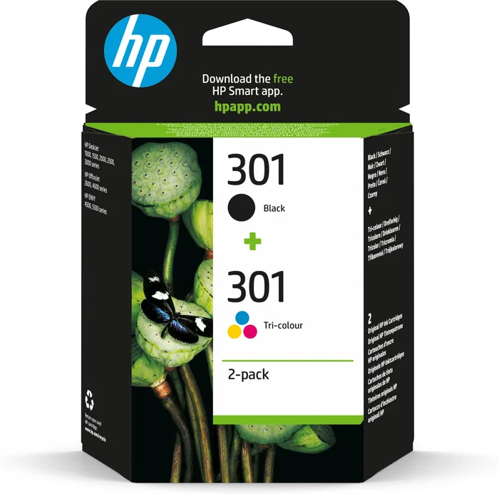 HP 301 Multipack de Cartuchos de Tinta Originales, Negro y Tricolor, N9J72AE HP 301 Multipack de Cartuchos de Tinta Originales, Negro y Tricolor, N9J72AE