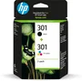 HP 301 Multipack de Cartuchos de Tinta Originales, Negro y Tricolor, N9J72AE
