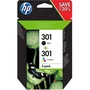 HP 301 Multipack de Cartuchos de Tinta Originales, Negro y Tricolor, N9J72AE