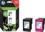 HP 301 Multipack de Cartuchos de Tinta Originales, Negro y Tricolor, N9J72AE
