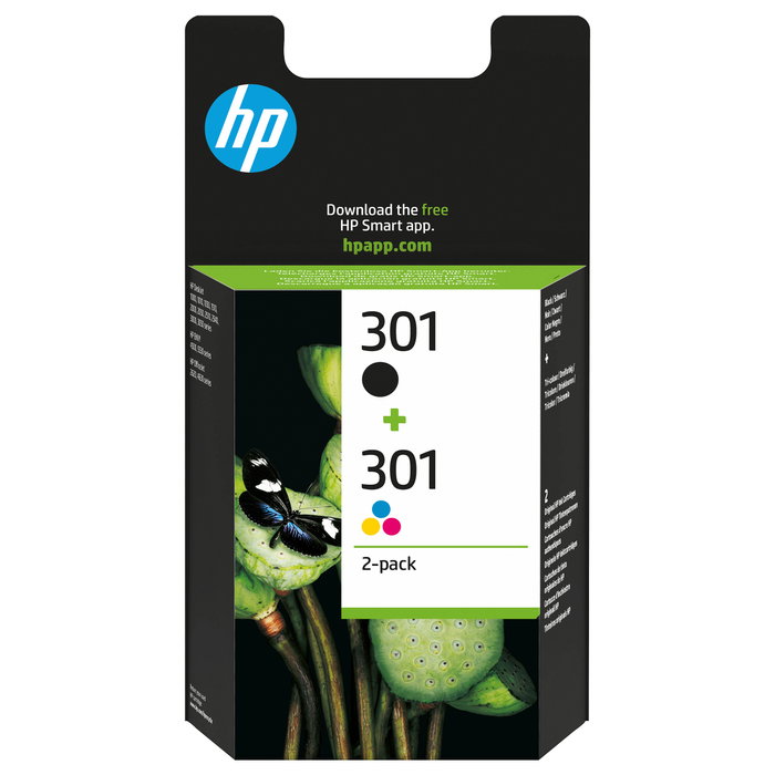 HP 301 Multipack de Cartuchos de Tinta Original (Negro y Tricolor) N9J72AE