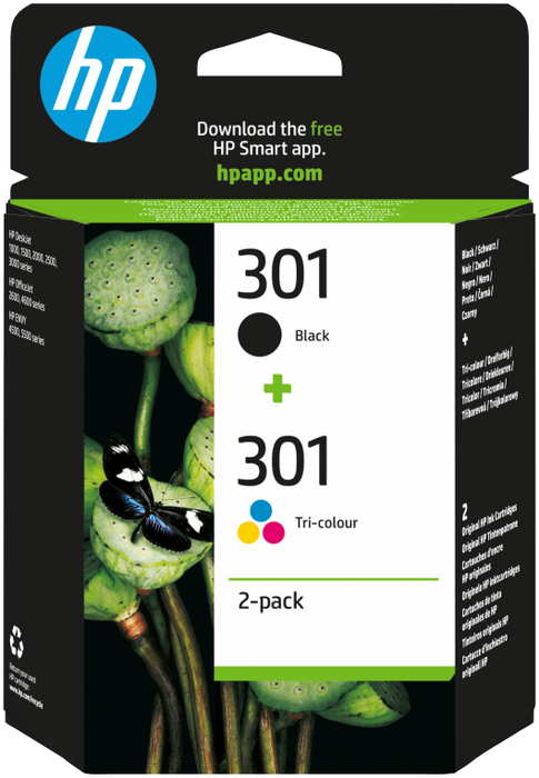 HP 301 Multipack de Cartuchos de Tinta Negro y Tricolor (N9J72AE) HP 301 Multipack de Cartuchos de Tinta Negro y Tricolor (N9J72AE)