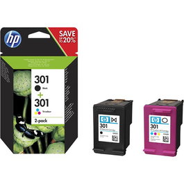 HP N9J72AE Tinta Negro y Tricolor Original Alto Rendimiento 301