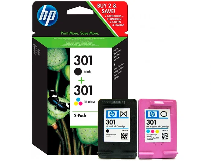 HP 301 Multipack de Cartuchos de Tinta Originales, Negro y Tricolor, N9J72AE HP 301 Multipack de Cartuchos de Tinta Originales, Negro y Tricolor, N9J72AE