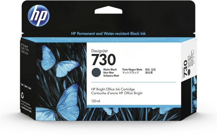 HP Cartucho de tinta 730 Negro mate 130 ml