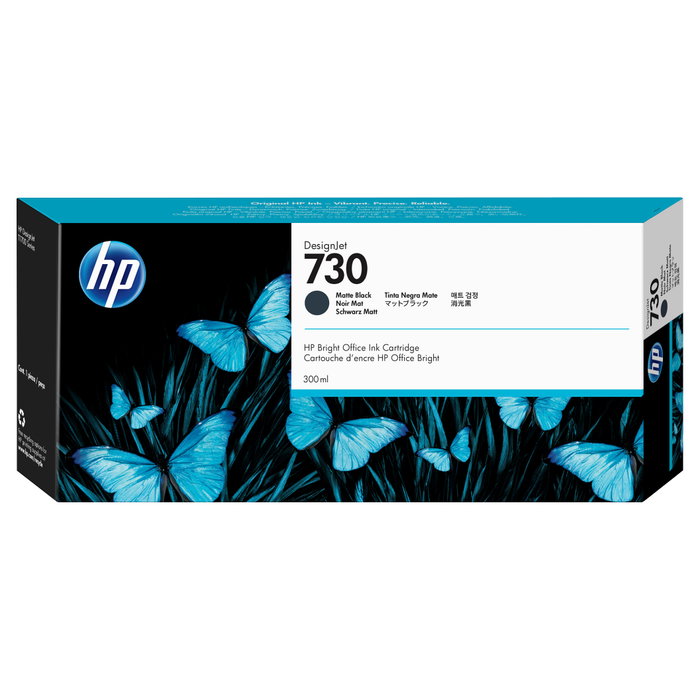 HP Cartucho de tinta DesignJet 730 Negro mate 300 ml (P2V71A)