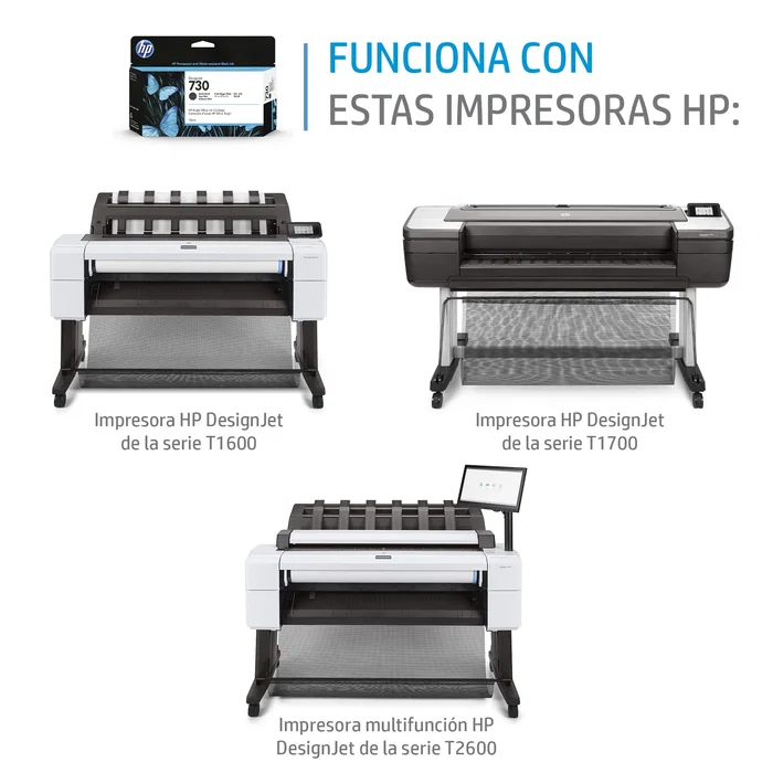 HP Cartucho de tinta DesignJet 730 Negro mate 300 ml (P2V71A)