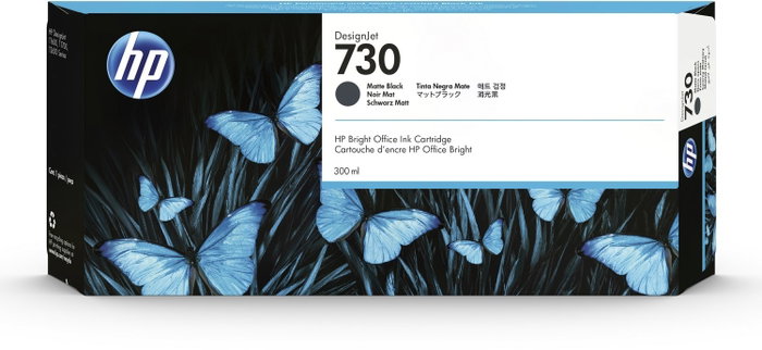 HP Cartucho de tinta DesignJet 730 Negro mate 300 ml (P2V71A)