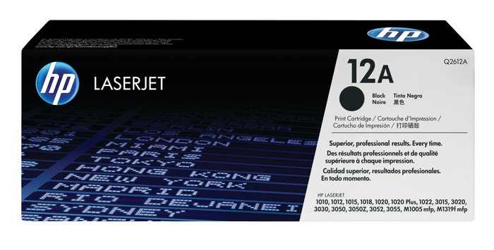 HP 12A Negro (Q2612A) Original LaserJet Toner Cartridge de 2.000 Páginas