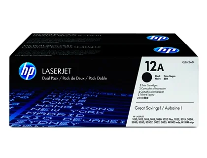 HP 12A Negro Pack de 2 Cartuchos de Tóner Q2612AD HP 12A Negro Pack de 2 Cartuchos de Tóner Q2612AD