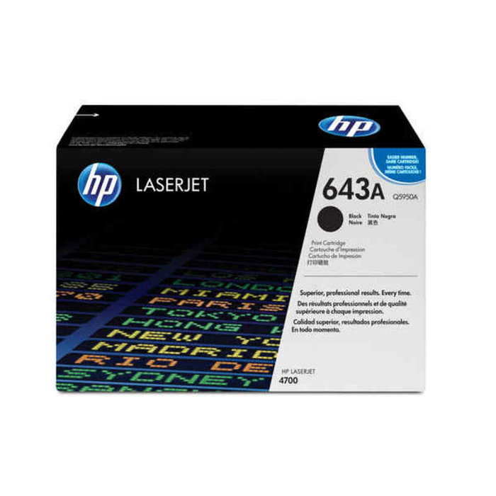 HP Cartucho de tóner 643A Negro (Q5950A) para LaserJet Color 4700 HP Cartucho de tóner 643A Negro (Q5950A) para LaserJet Color 4700