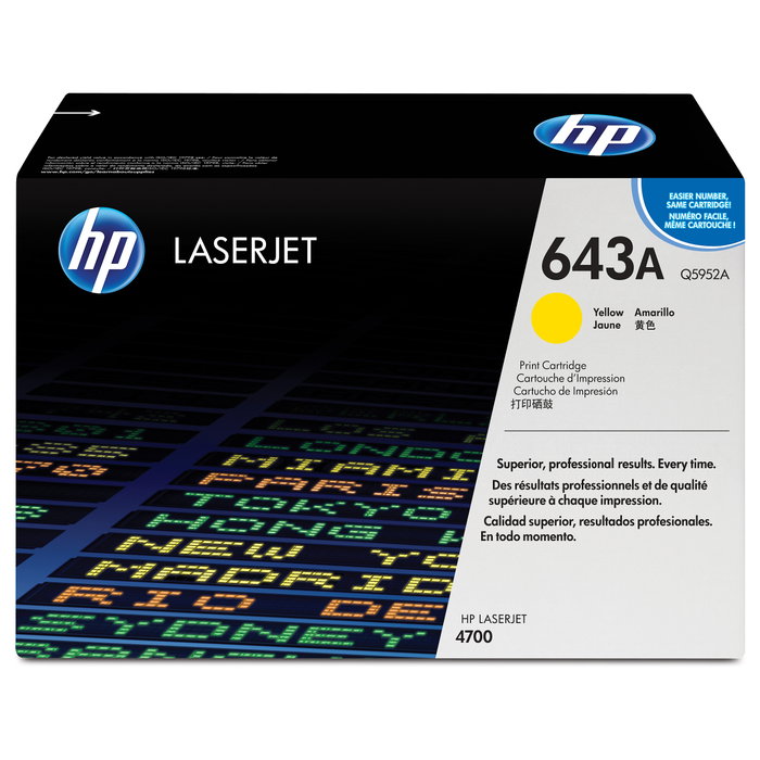 HP Cartucho de Tóner Original LaserJet 643A Amarillo Q5952A HP Cartucho de Tóner Original LaserJet 643A Amarillo Q5952A