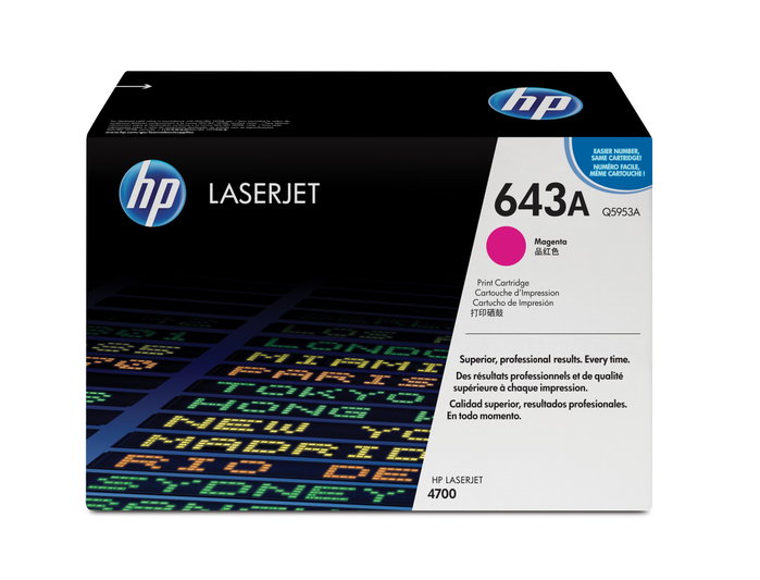 HP 643A Magenta Original LaserJet Toner Cartridge (Q5953A) HP 643A Magenta Original LaserJet Toner Cartridge (Q5953A)