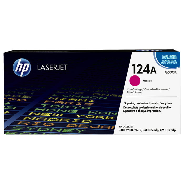 HP Toner 124A Magenta Q6003A - Tóner original para impresoras HP HP Toner 124A Magenta Q6003A - Tóner original para impresoras HP