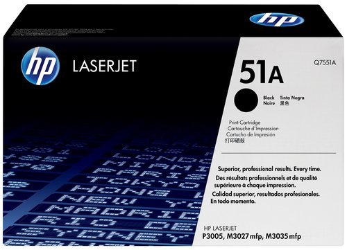 HP Cartucho de Tóner Original 51A Negro Q7551A HP Cartucho de Tóner Original 51A Negro Q7551A