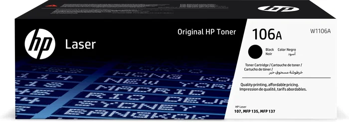 HP 106A W1106A Tóner Negro Original HP 106A W1106A Tóner Negro Original