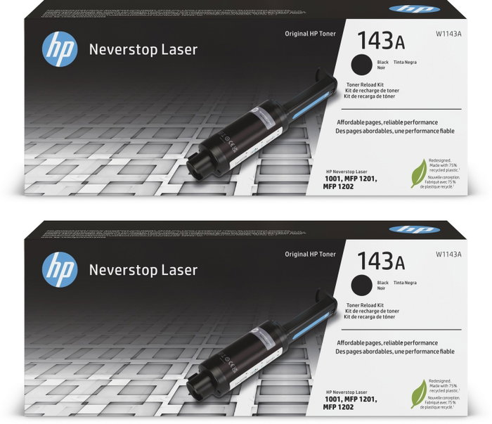 HP Kit de recarga de tóner Neverstop 143AD Negro (Pack de 2)