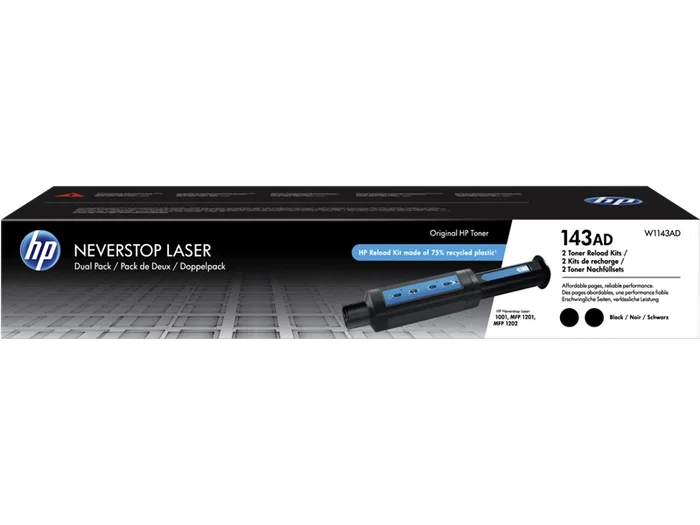 HP Kit de recarga de tóner Neverstop 143AD Negro (Pack de 2)
