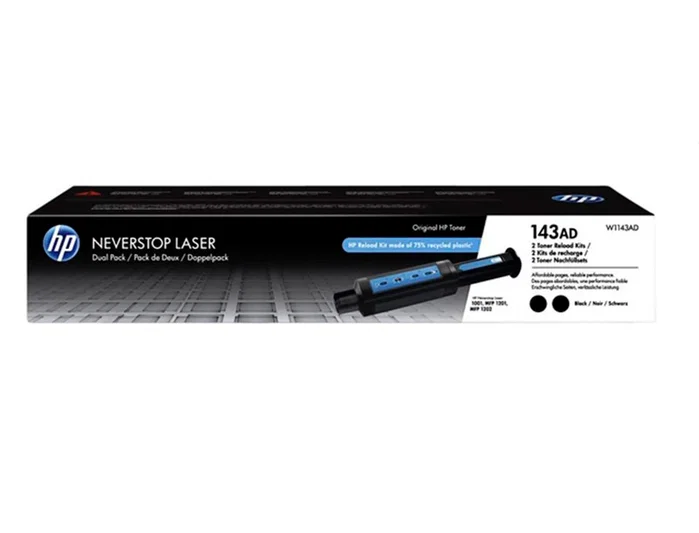HP Kit de recarga de tóner Neverstop 143AD Negro (Pack de 2)