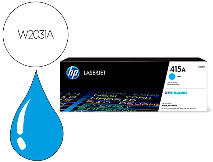 HP Cartucho de tóner Original LaserJet 415A Cian W2031A