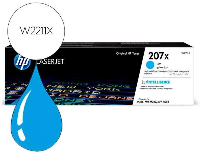 HP 207X Tóner Cian (W2211X) de Alto Rendimiento
