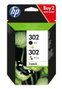 HP Paquete de ahorro 302 de 2 cartuchos de tinta Negro y Tricolor (X4D37AE)