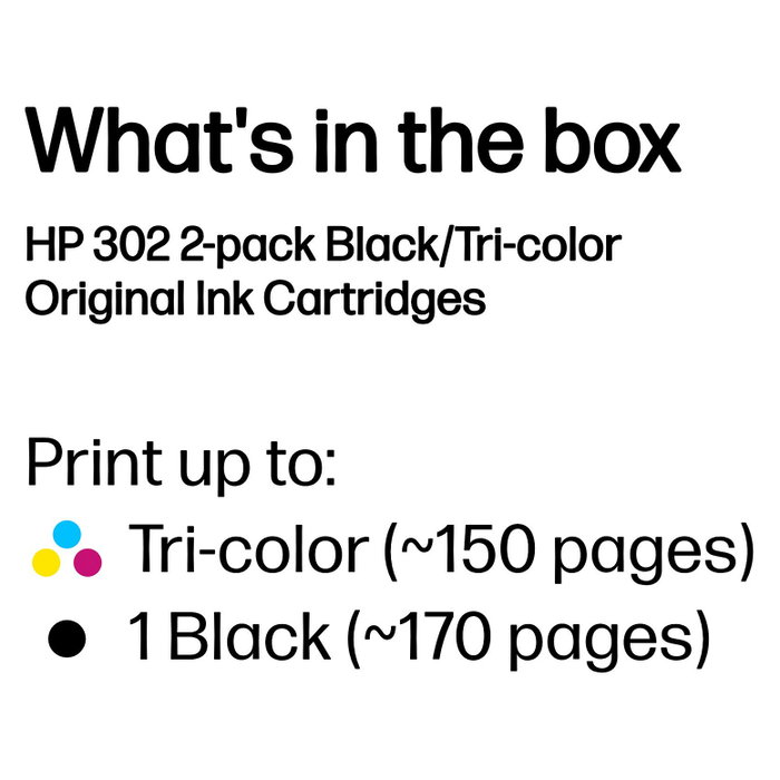 HP Paquete de ahorro 302 de 2 cartuchos de tinta Negro y Tricolor (X4D37AE)