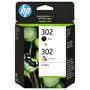 HP Paquete de ahorro 302 de 2 cartuchos de tinta Negro y Tricolor (X4D37AE)