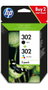 HP Paquete de ahorro 302 de 2 cartuchos de tinta Negro y Tricolor (X4D37AE)