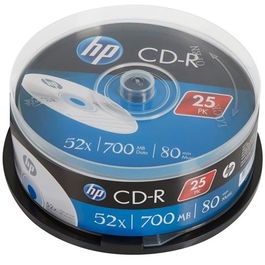 HP CD-R 700Mb 52X Tarrina de 25 Unidades