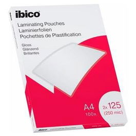 Ibico Fundas De Plastificar A4 Brillo 2x125 Micras Pack 100 Ud