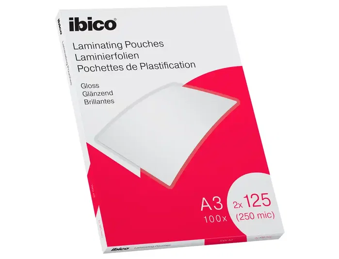 Ibico Fundas de Plastificar A3 Brillo 125 Micras Pack 100 ud