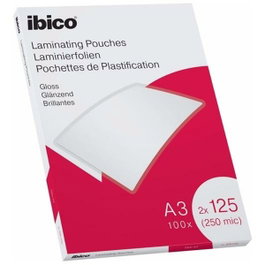 Ibico Fundas de Plastificar A3 Brillo 125 Micras Pack 100 ud