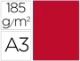 Guarro Cartulina Roja DIN A3, 185 g, Paquete de 50 Hojas, Color en Pasta, Superficie Satinada, para Dibujo y Manualidades, Certificado FSC