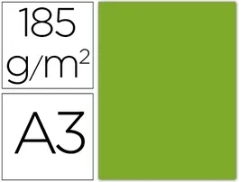 Guarro Cartulina Verde 185 g DIN A3 Paquete 50 Hojas, Color en Pasta, Certificado FSC