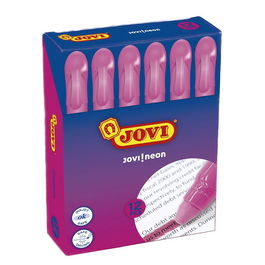 Jovi Marcador Cera Gel Fluorescente Rosa Caja 12 Unidades