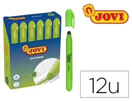 Jovi Marcador Fluorescente De Gel En Stick 140 mm Verde Caja 12 Unidades