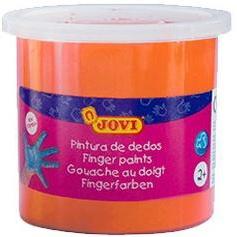 Jovi Pintura De Dedos Estuche 5 Botes 125 mL Naranja, Lavable, Sin Gluten, No Tóxica