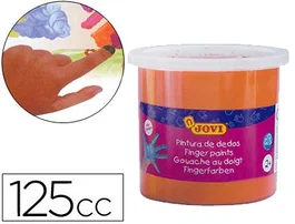 Jovi Pintura De Dedos Estuche 5 Botes 125 mL Naranja, Lavable, Sin Gluten, No Tóxica