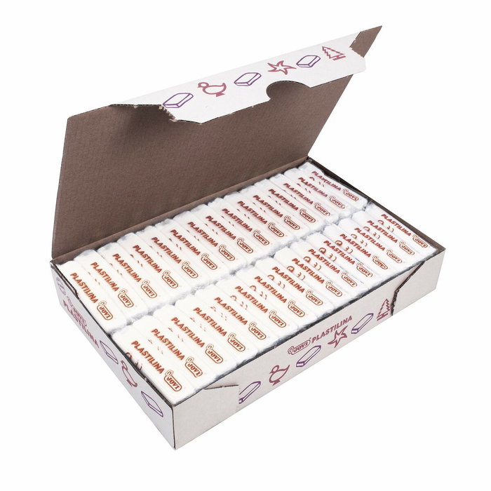 JOVI Plastilina 70 Pastilla Blanca 50 g (Caja de 30)