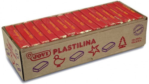 Jovi Plastilina Unicolor Rojo Caja de 15 Pastillas de 350 g
