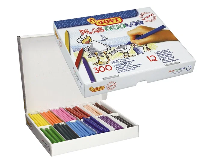 Jovi Plasticolor Ceras Plásticas Colores Surtidos Caja de 300 Unidades