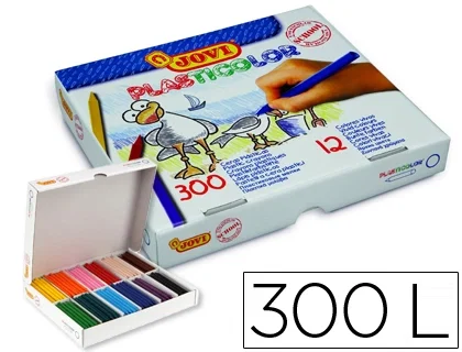 Jovi Plasticolor Ceras Plásticas Colores Surtidos Caja de 300 Unidades